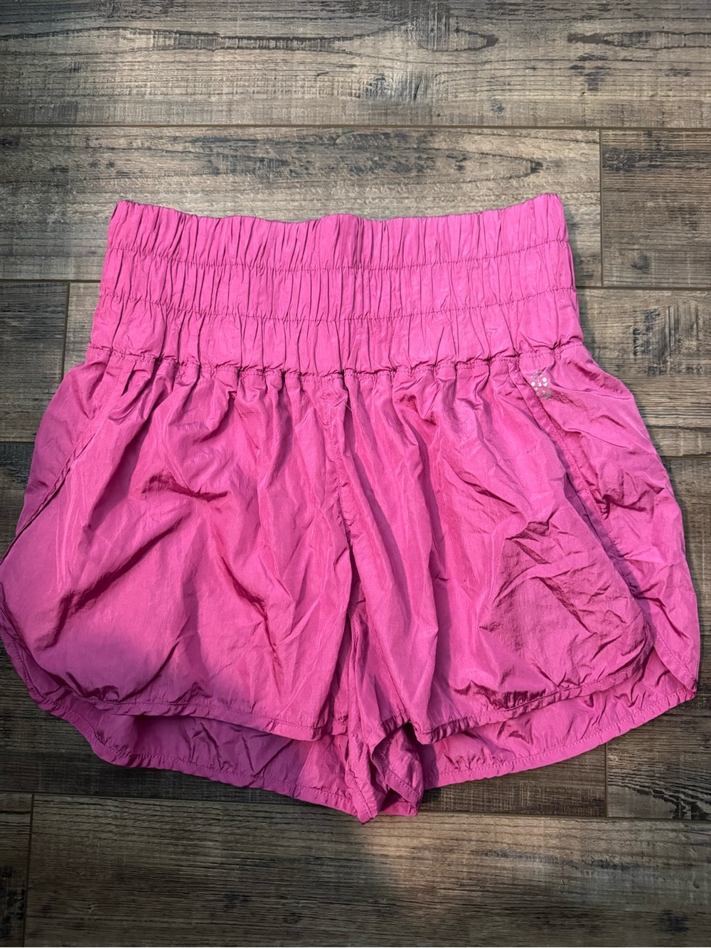 FP Movement by Free People Hot Pink Smocked-Waist Bubble Shorts